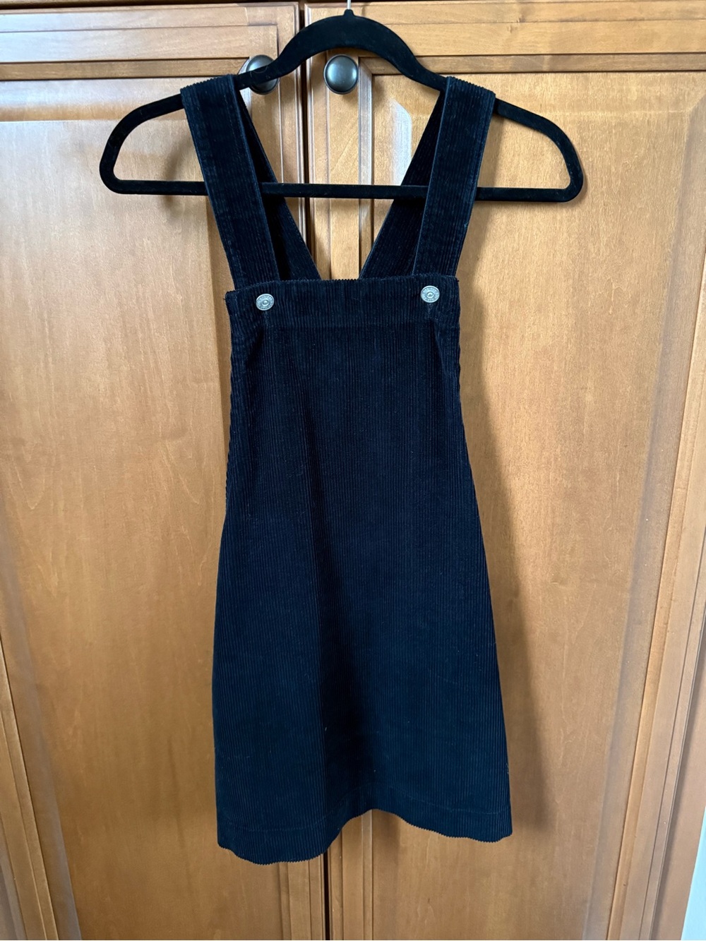 BDG Black Corduroy overall dress